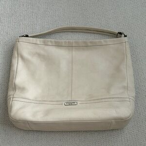 Coach Park Leather Hobo Shoulder Bag Cream